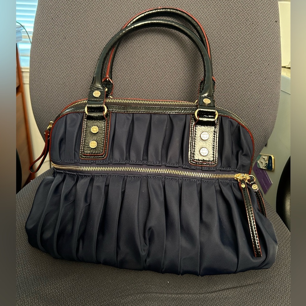 MZ Wallace Navy Satchel